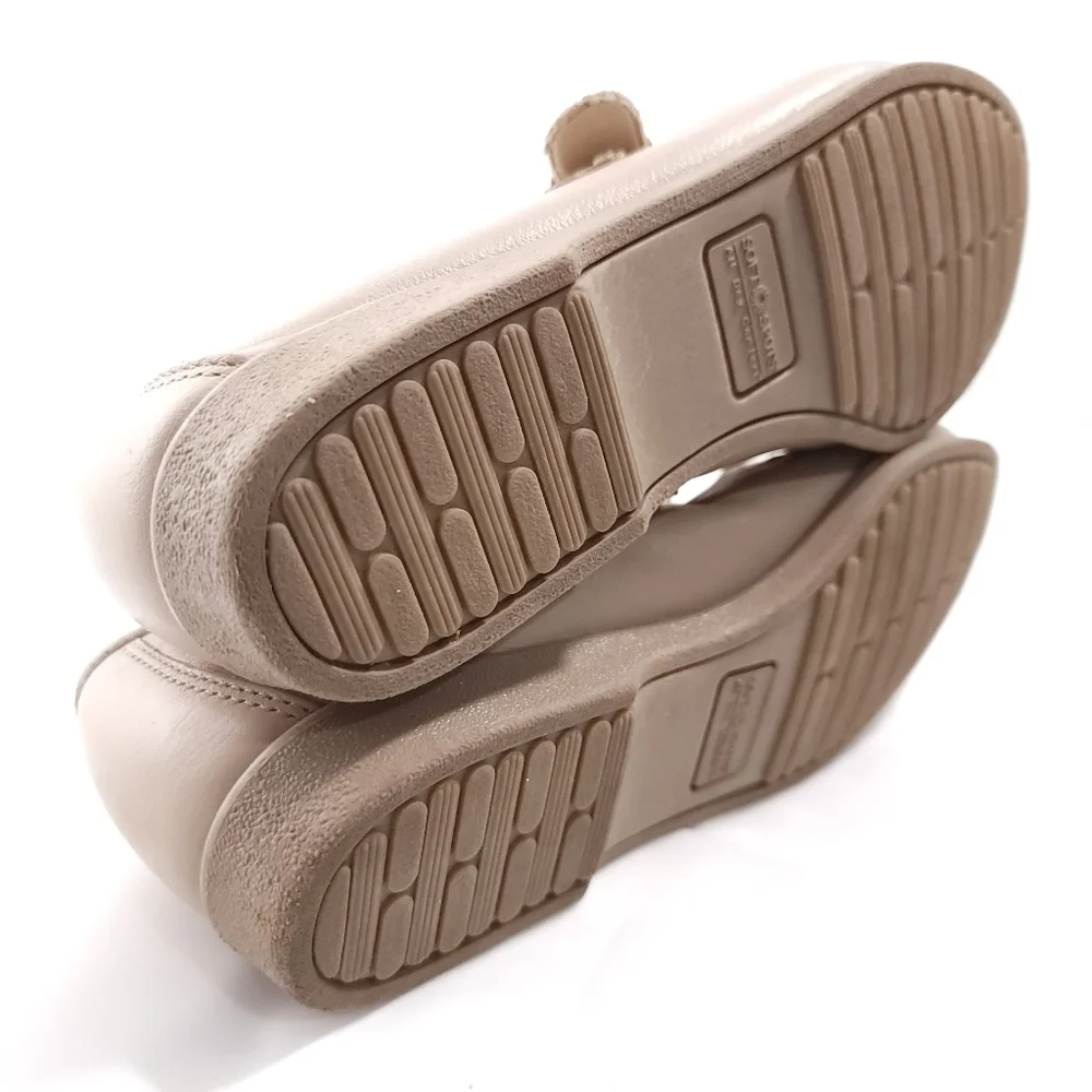 Softspots Leather Mary Jane Weaved Loafer Beige Cottage Core Sz 6.5 - Picture 9 of 9